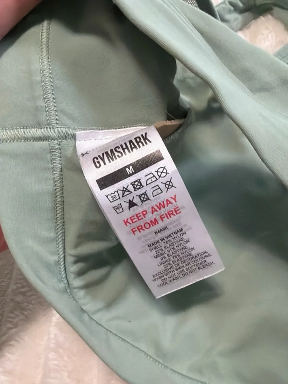 Gymshark Olive Green Racerback Sports Bra with Mesh V-Insert
